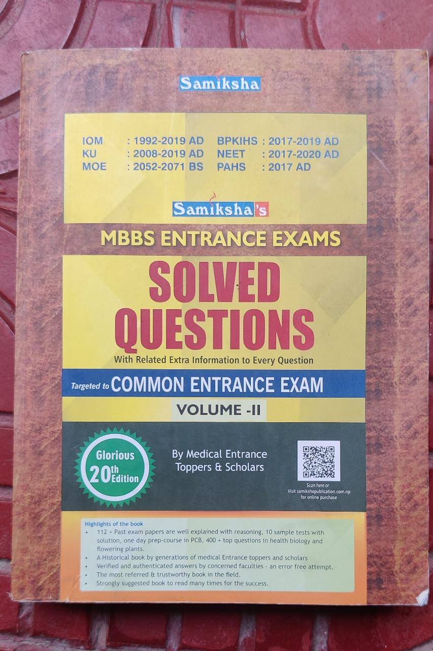 MBBS Entrance Exams Solved Questions Volume -2