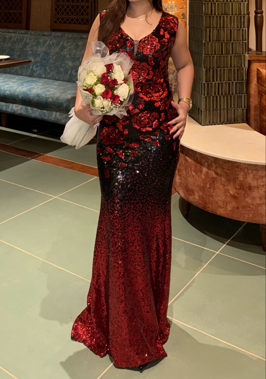 Rose Sequin Mermaid Gown 🌹 - Thumbnail 4