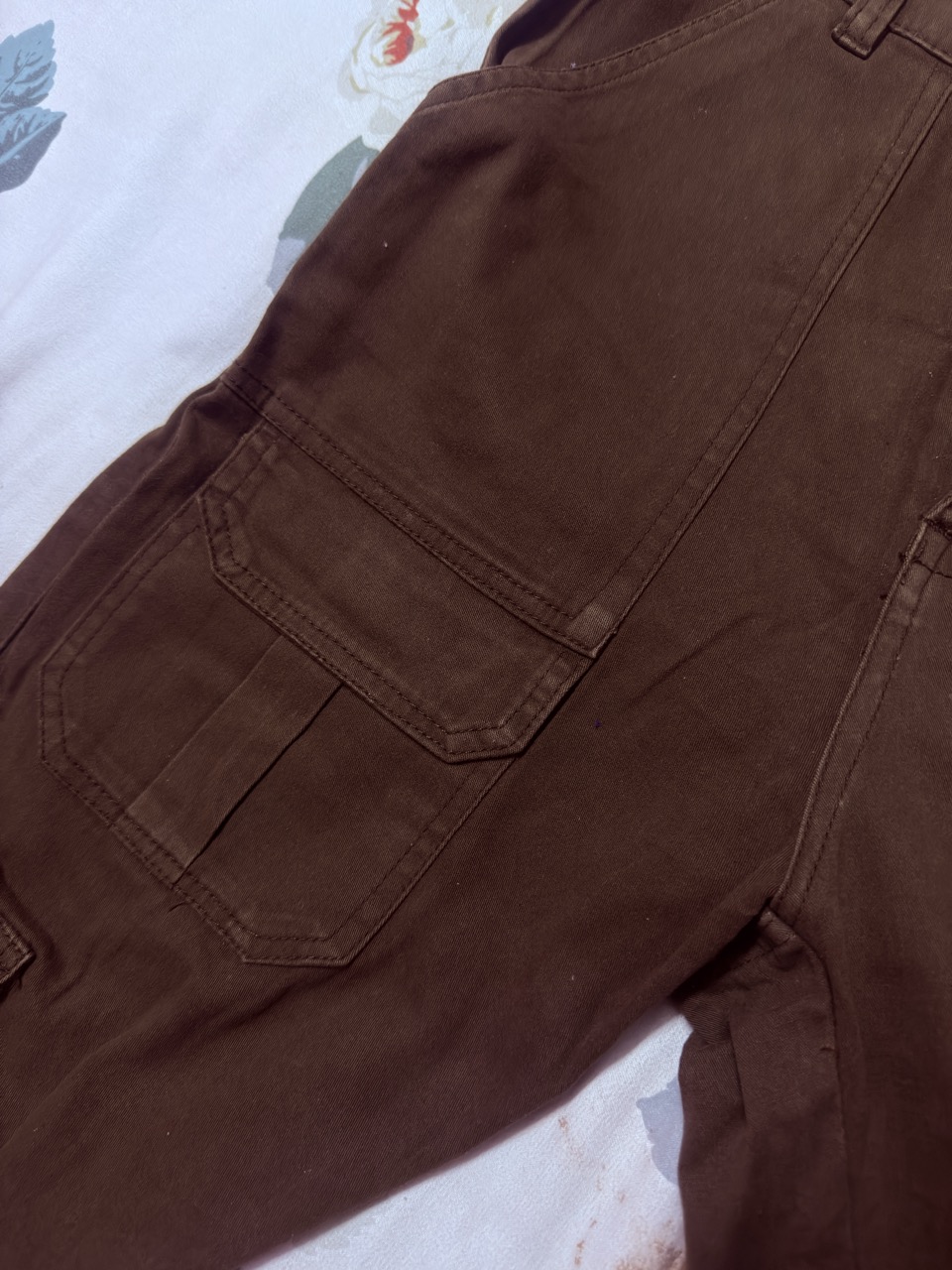 Brown Cotton Pant - Thumbnail 4