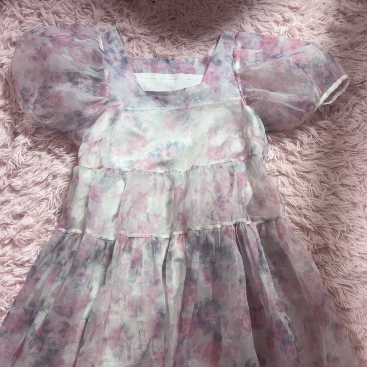 Kawaii soft pink/purple organza dress🌸