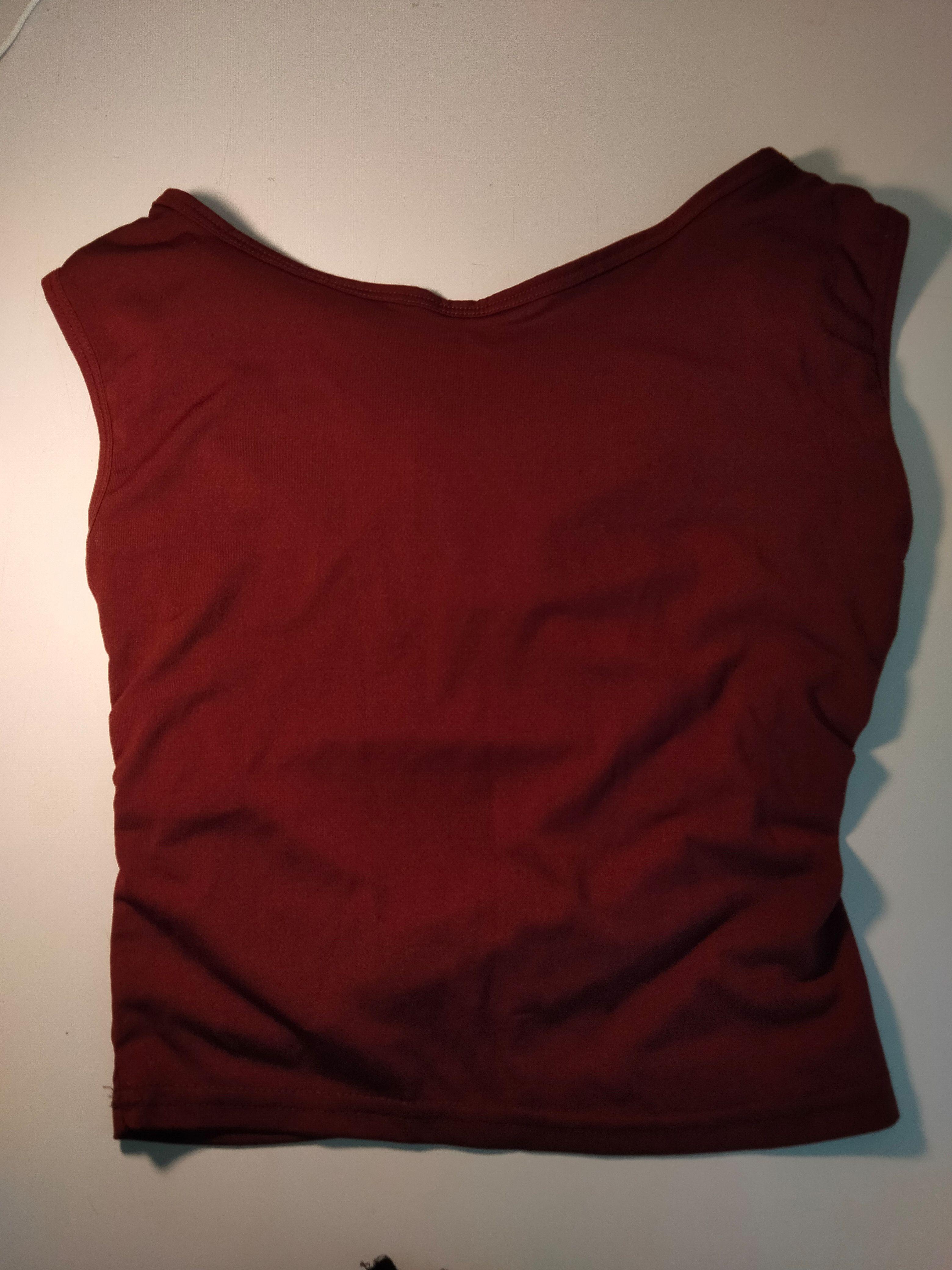Cowl Neck Moroon Top - Thumbnail 4