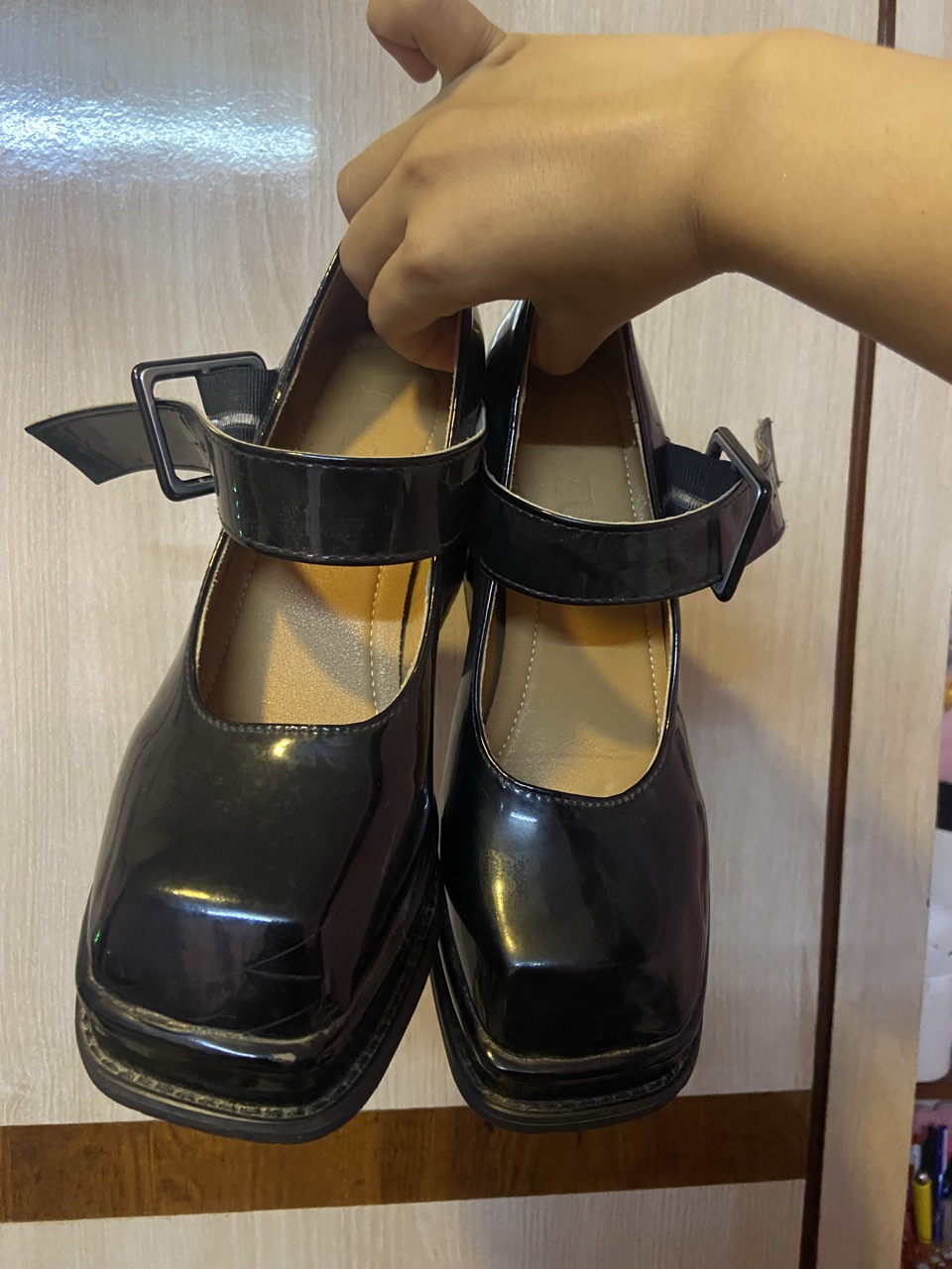 Mary jane block heel shoes - Thumbnail 3