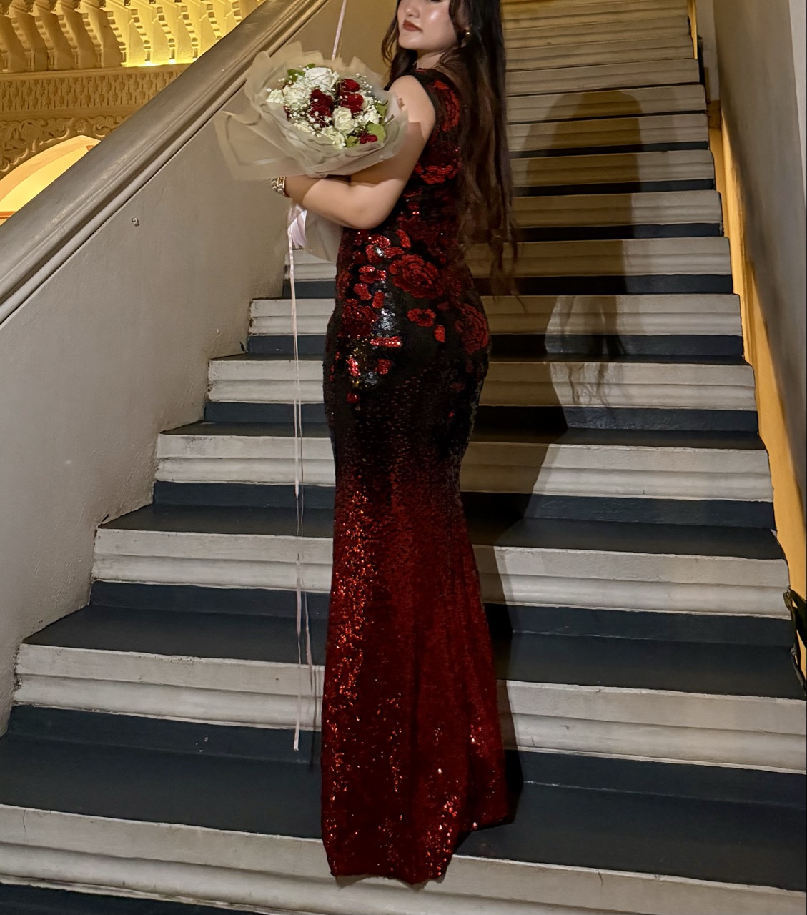 Rose Sequin Mermaid Gown 🌹 - Thumbnail 3