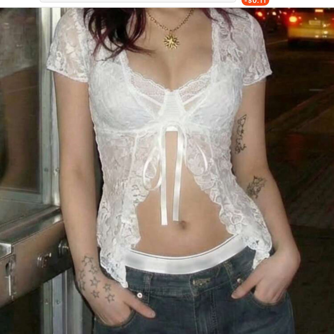 Sexy Sheer Top(outer)in White