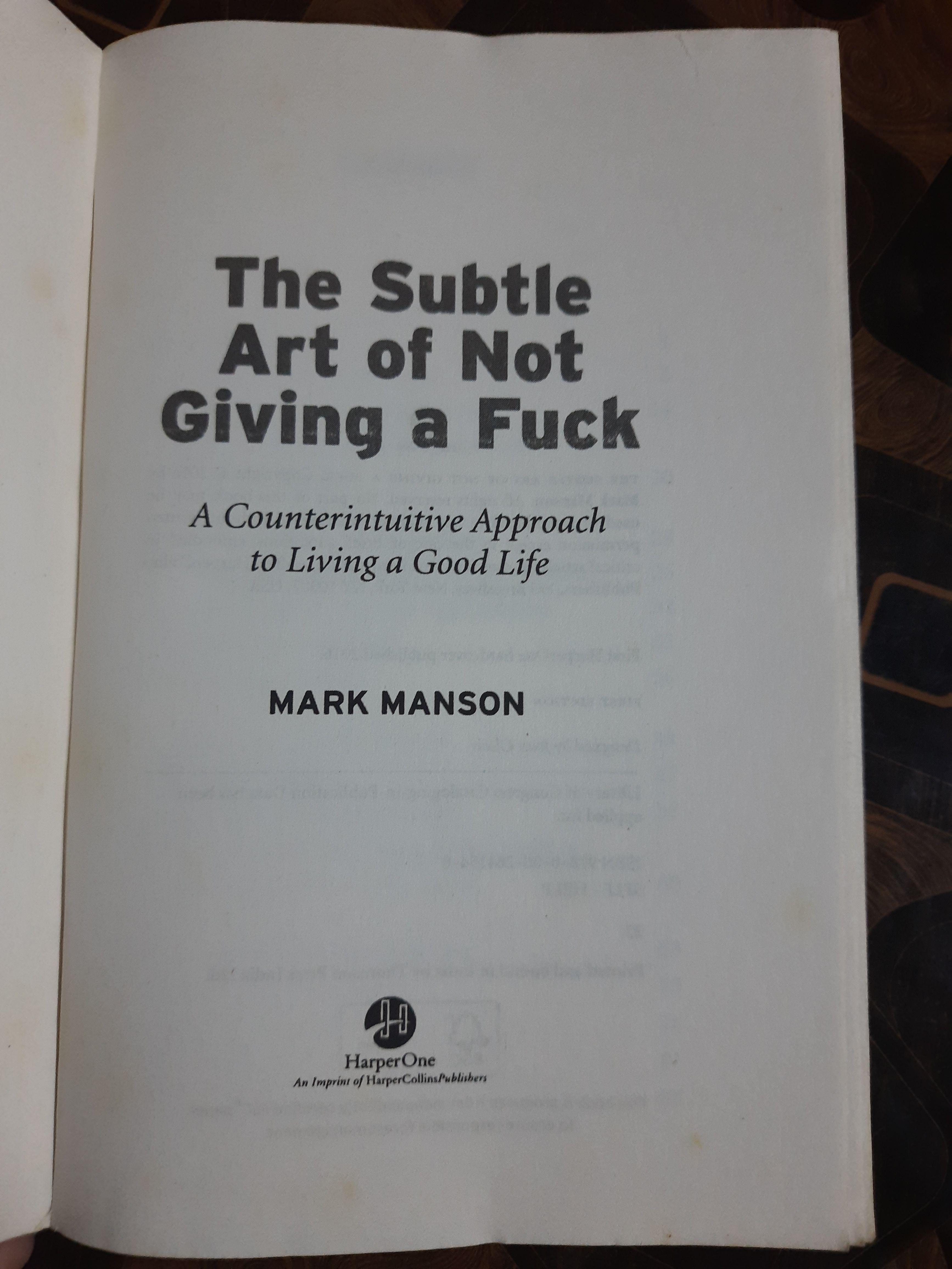The Subtle Art Of Not Giving A Fuck Book - Thumbnail 2