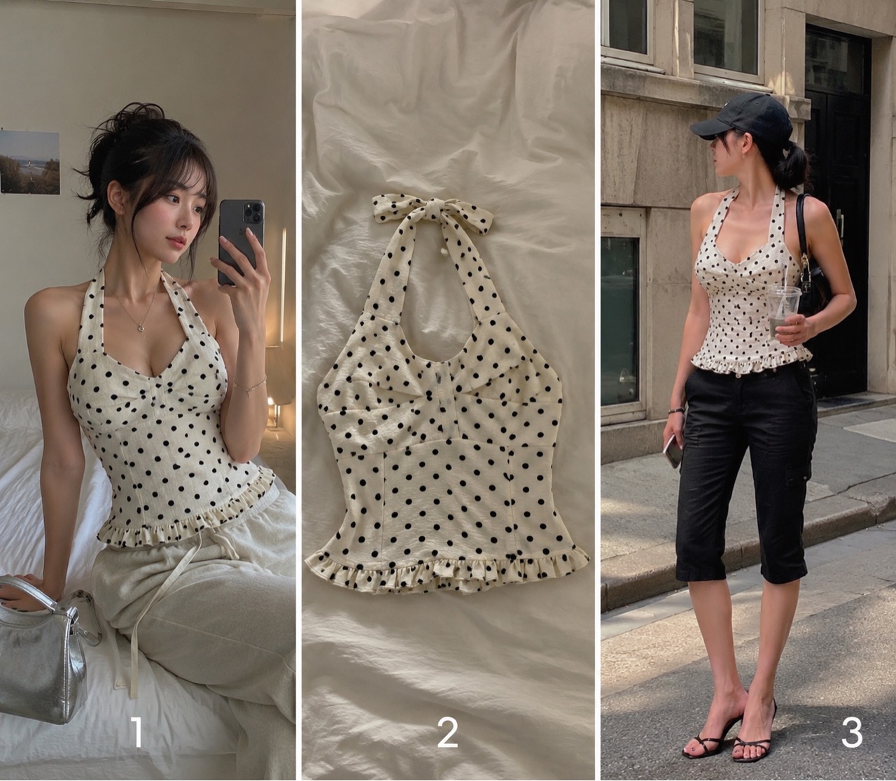 Polka dot Halter neck top - Thumbnail 4