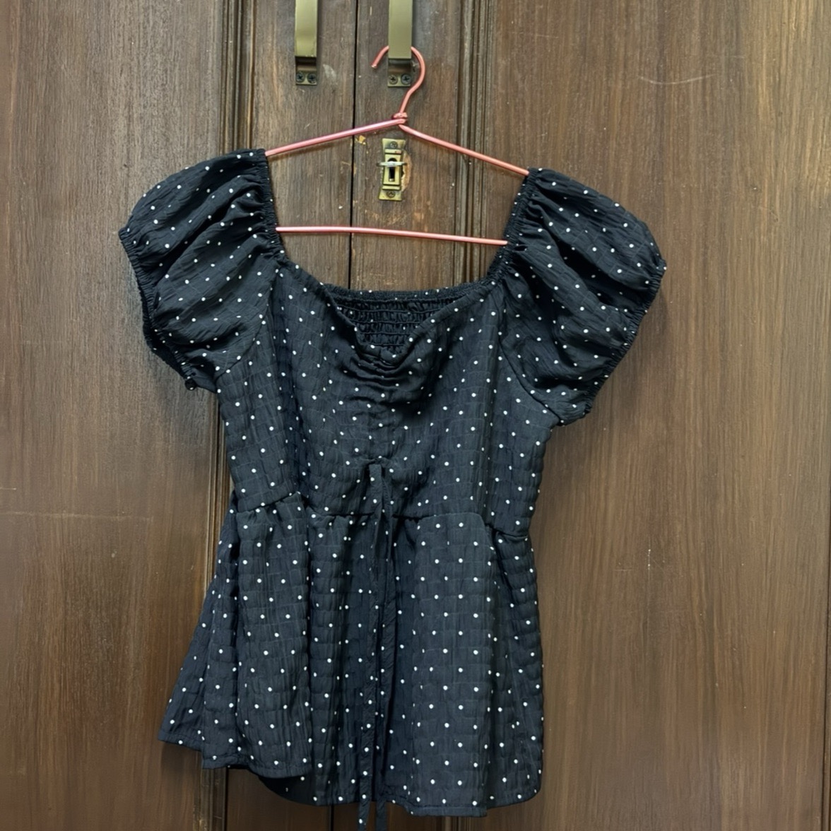 Black Polka Dot top