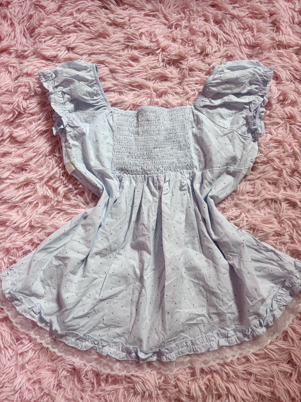 soft blue milkmaid babydoll top✨🌸 - Thumbnail 3
