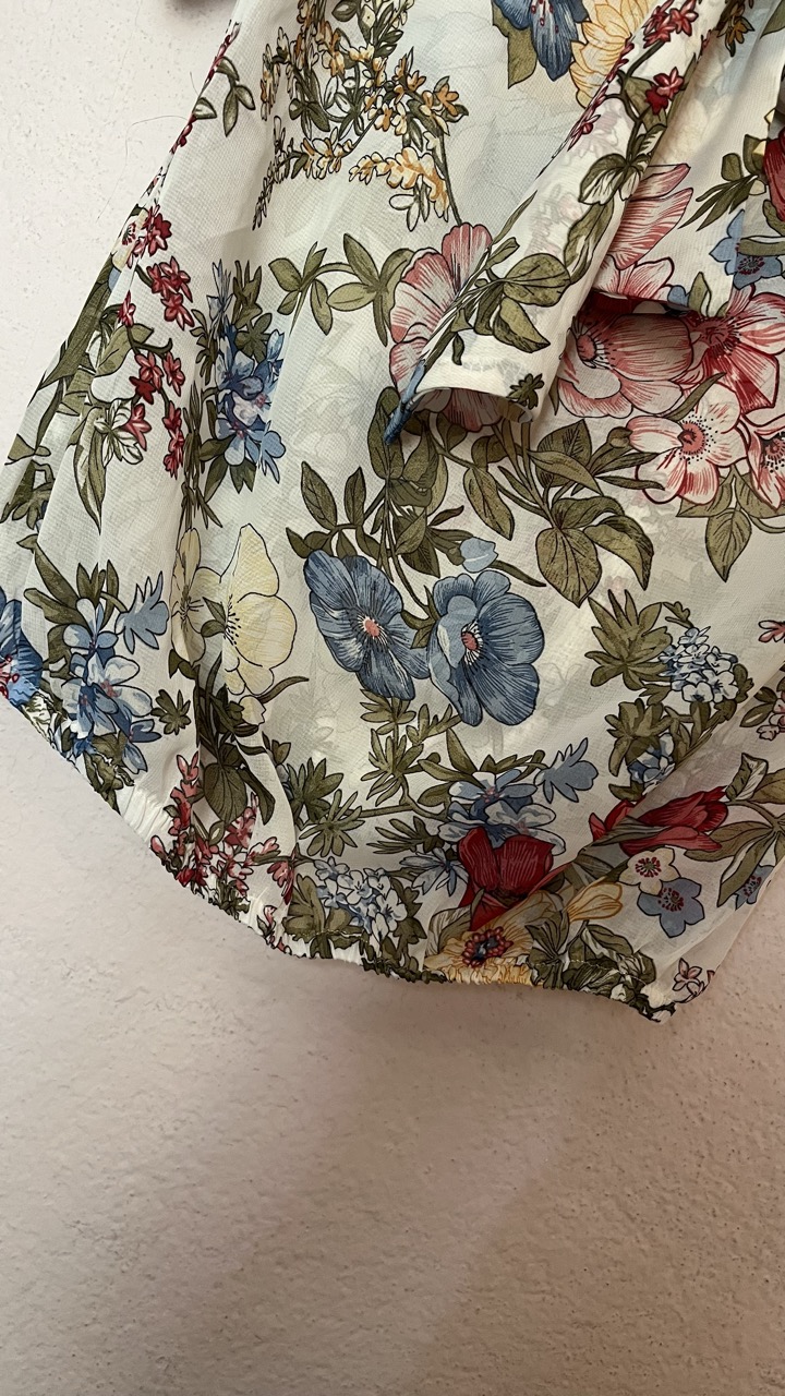 Floral Front Tie Top - Thumbnail 4