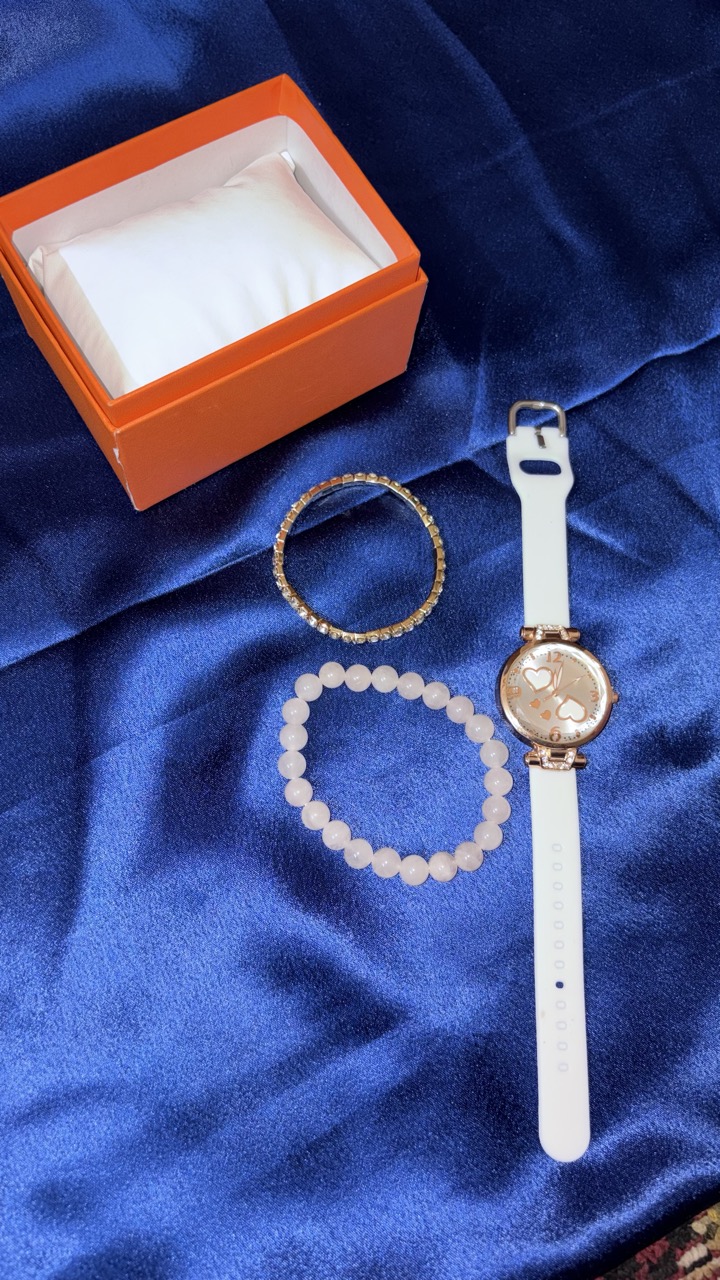 Watch × Rose Quartz Bracelet Set - Thumbnail 3