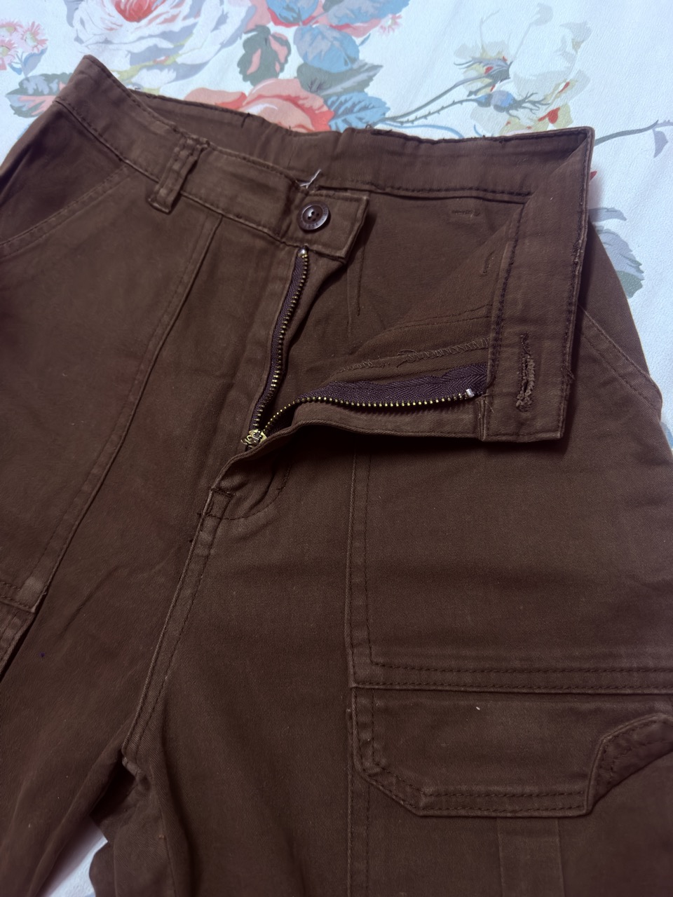 Brown Cotton Pant - Thumbnail 3