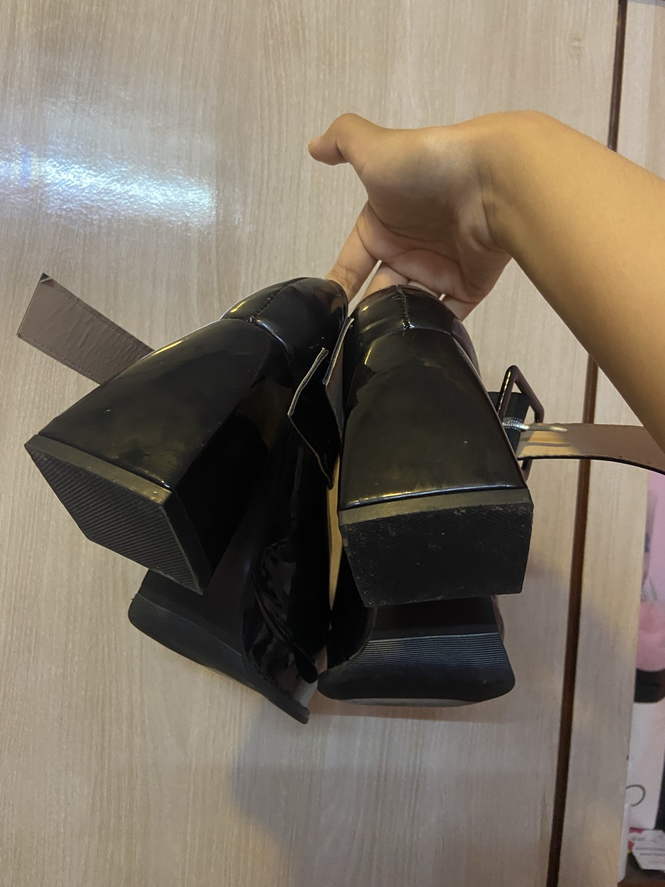 Mary jane block heel shoes - Thumbnail 4
