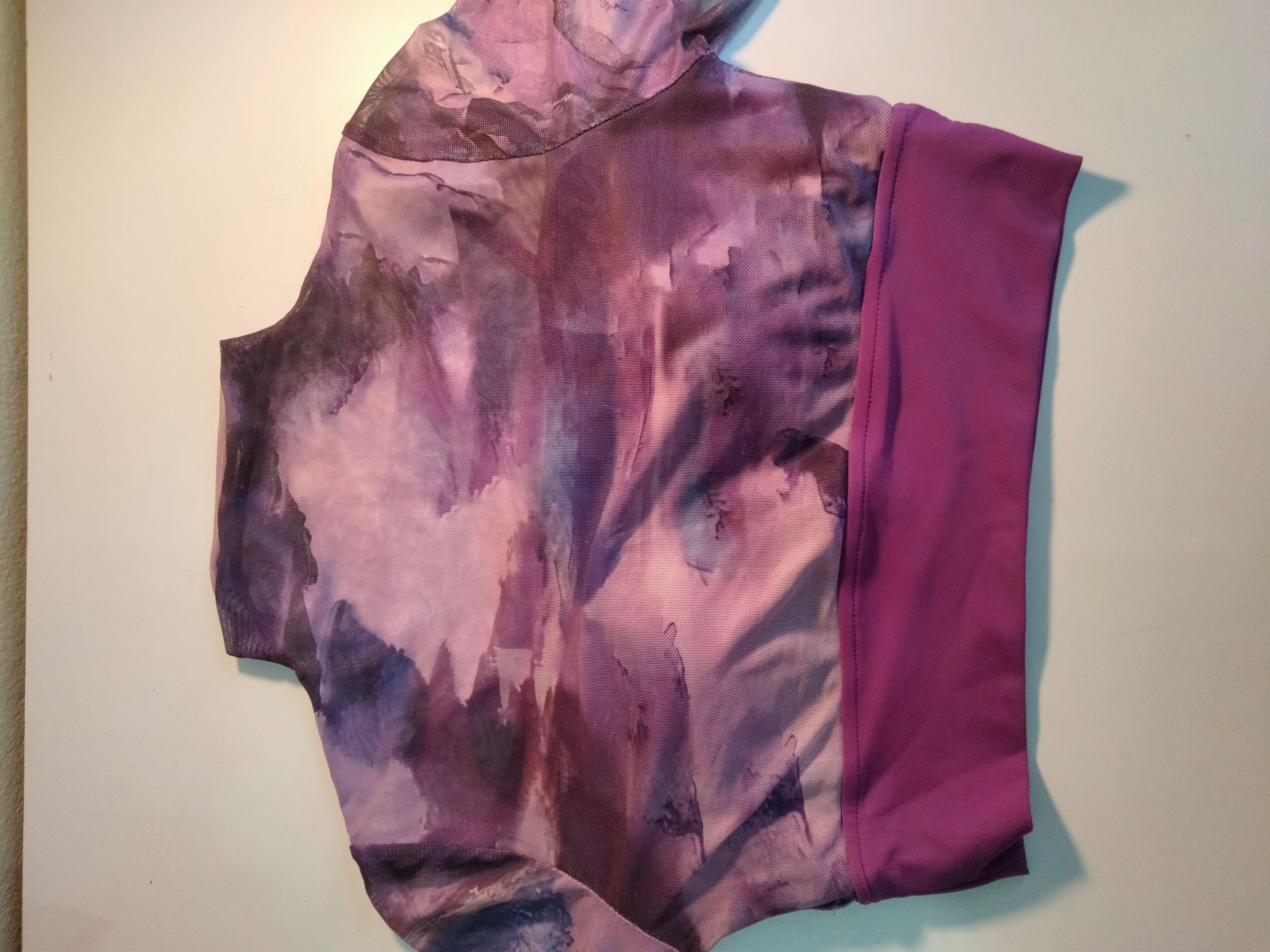 Purple Printed Padded Crop Top - Thumbnail 2
