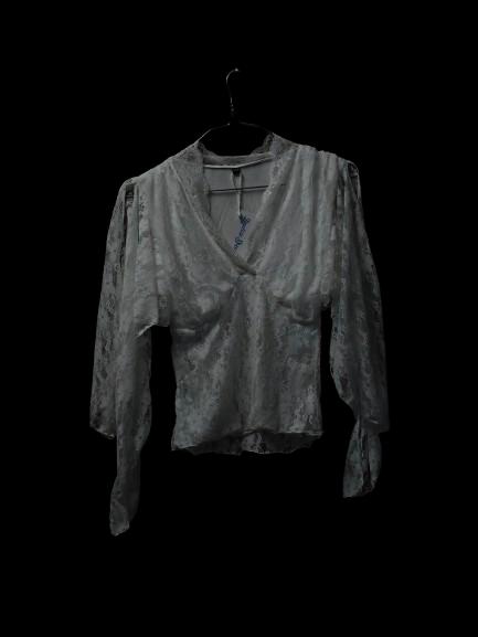 White Lace Long  Sleeve                                                         Blue T-shirt - Thumbnail 3