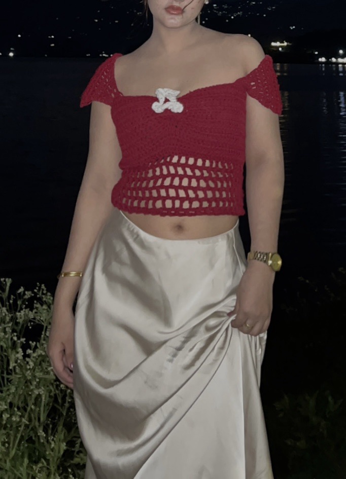 Maroon Crochet Top ❤️‍🔥 - Thumbnail 4