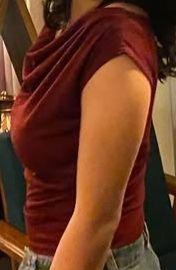 Cowl Neck Moroon Top - Thumbnail 3