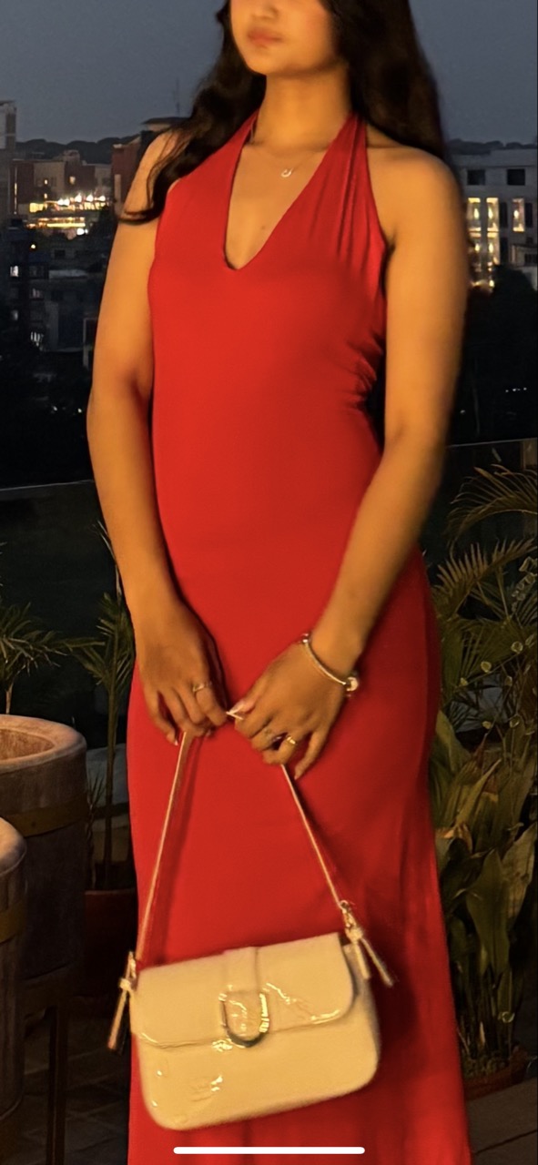 ❤️ Red Halter Maxi Dress - Thumbnail 3