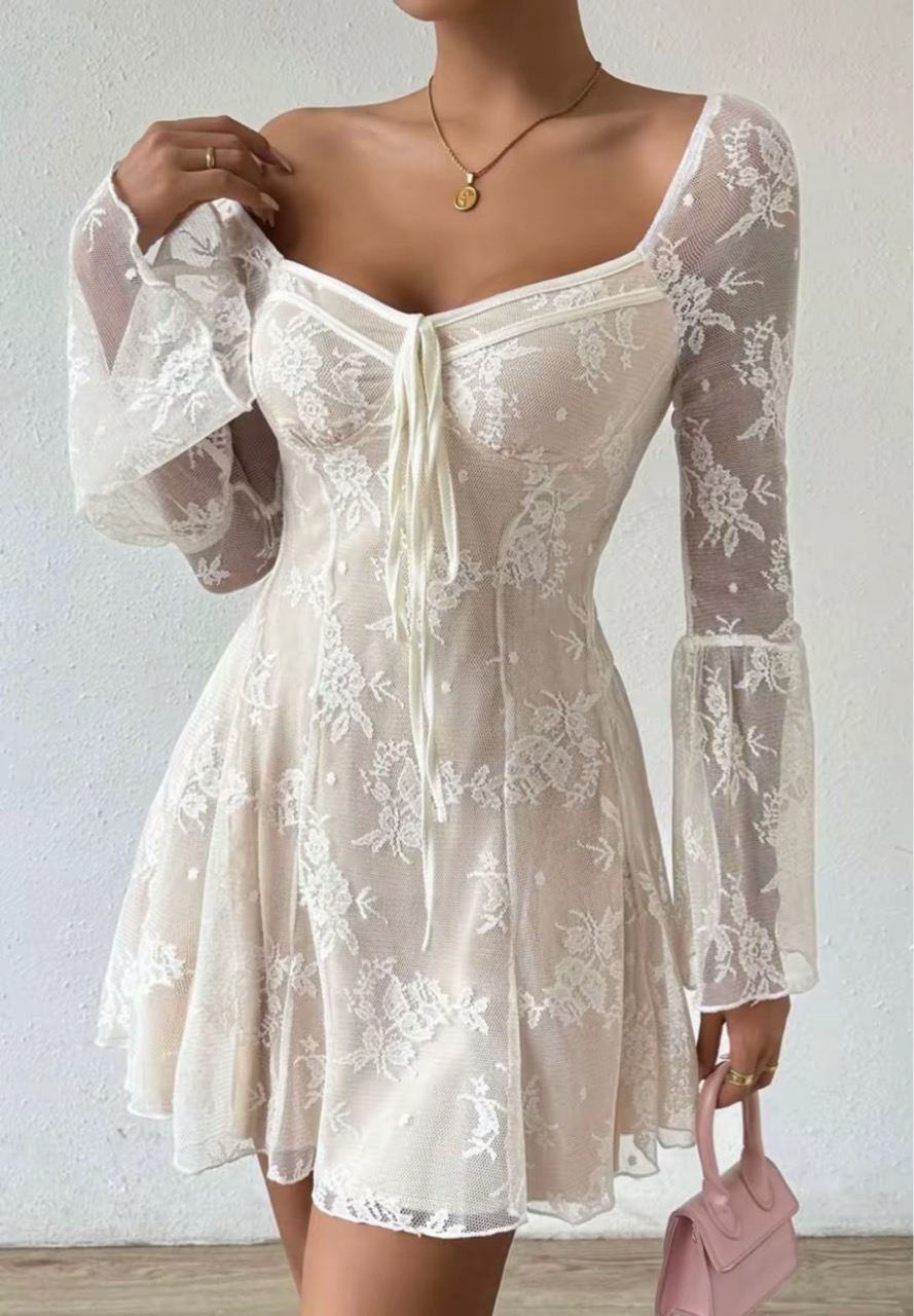 white lace dress - Thumbnail 2