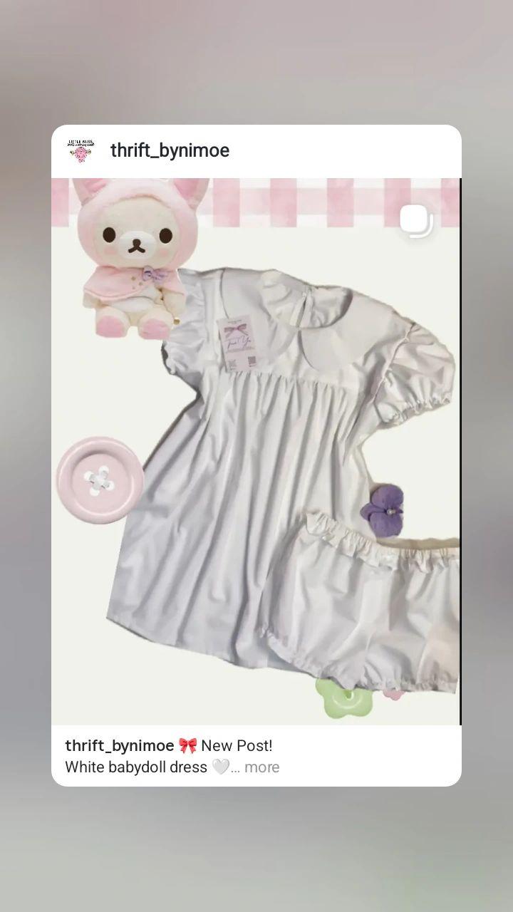 White Babydoll Top - Thumbnail 2