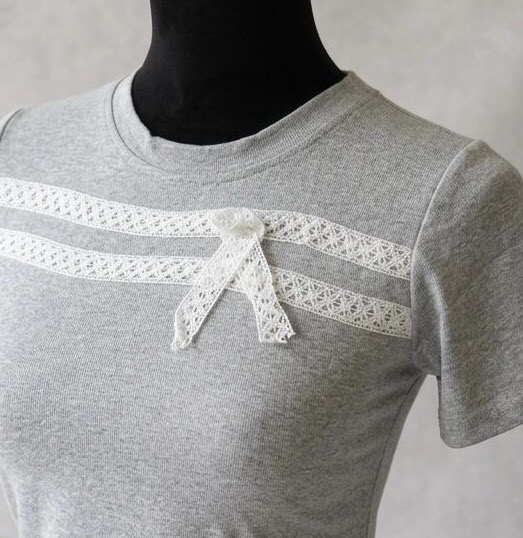Bow Lace Tshirt - Thumbnail 2