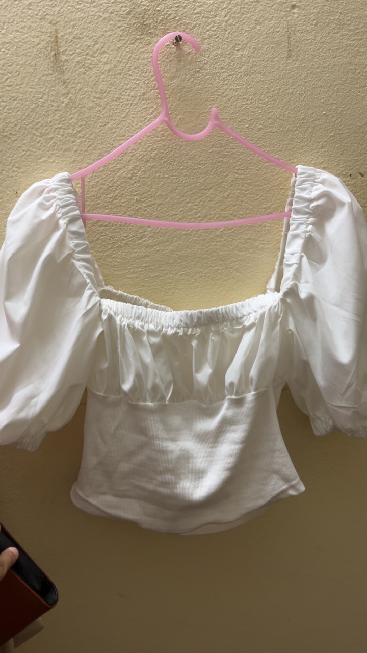 white puff sleeve top - Thumbnail 4
