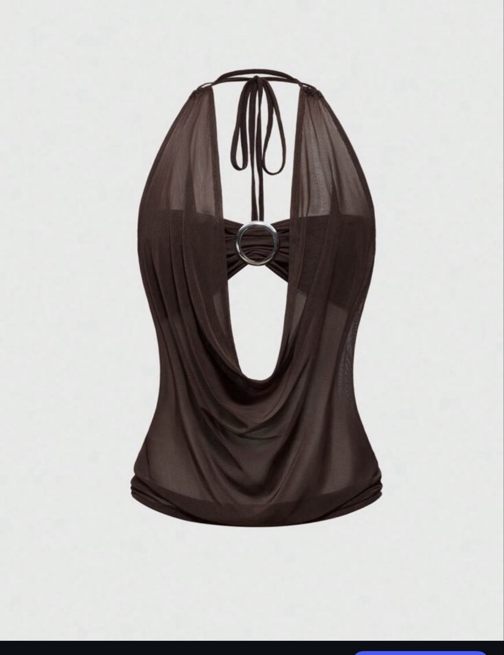 Y2K Deep V Vintage Loose Neck Camisole - Thumbnail 2