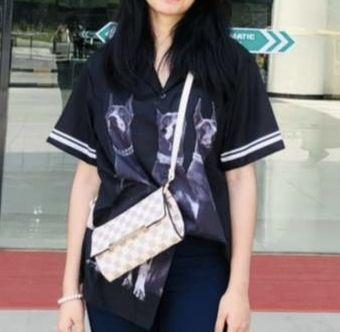 Black Graphic Short-Sleeve Button-Up Shirt - Thumbnail 2