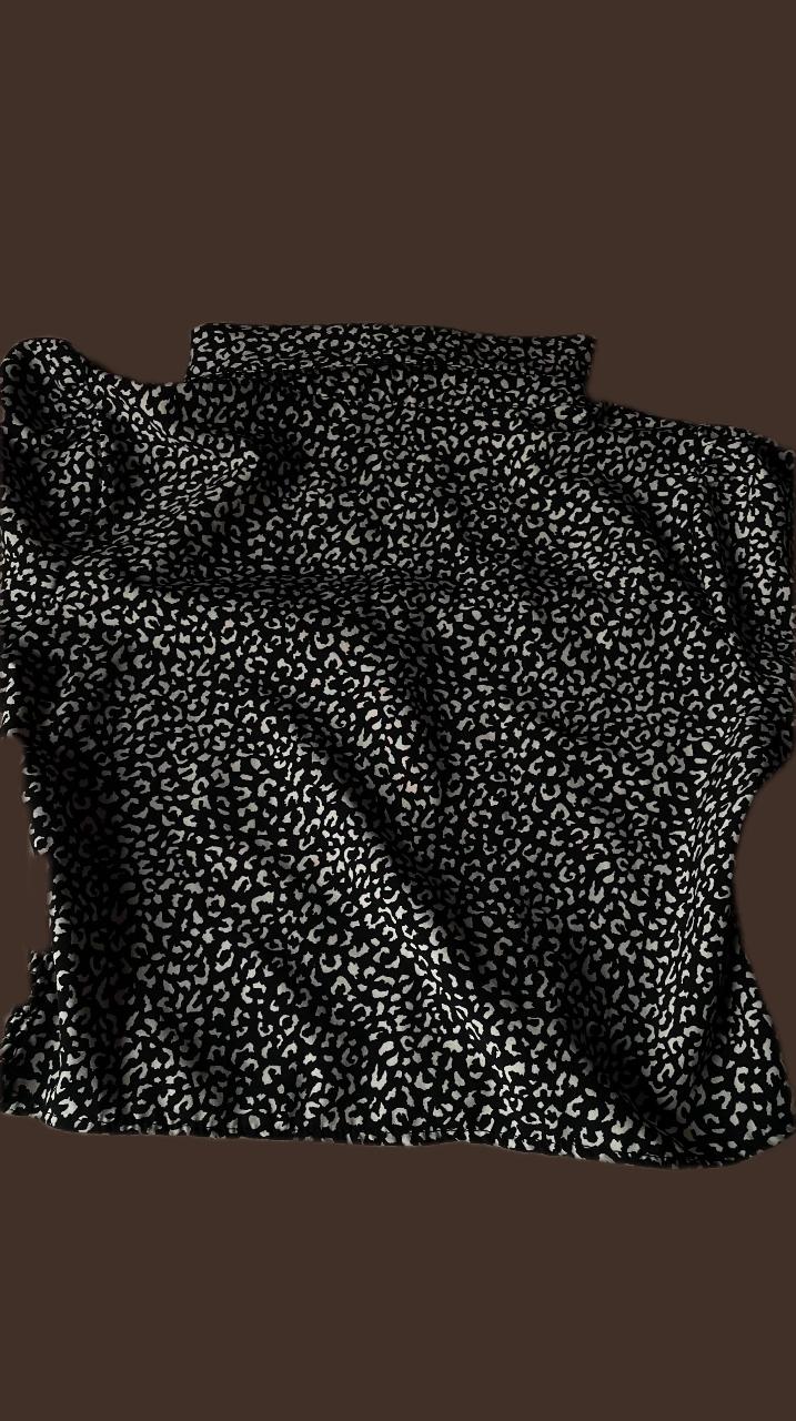 Black And White Printed Crop Top - Thumbnail 3