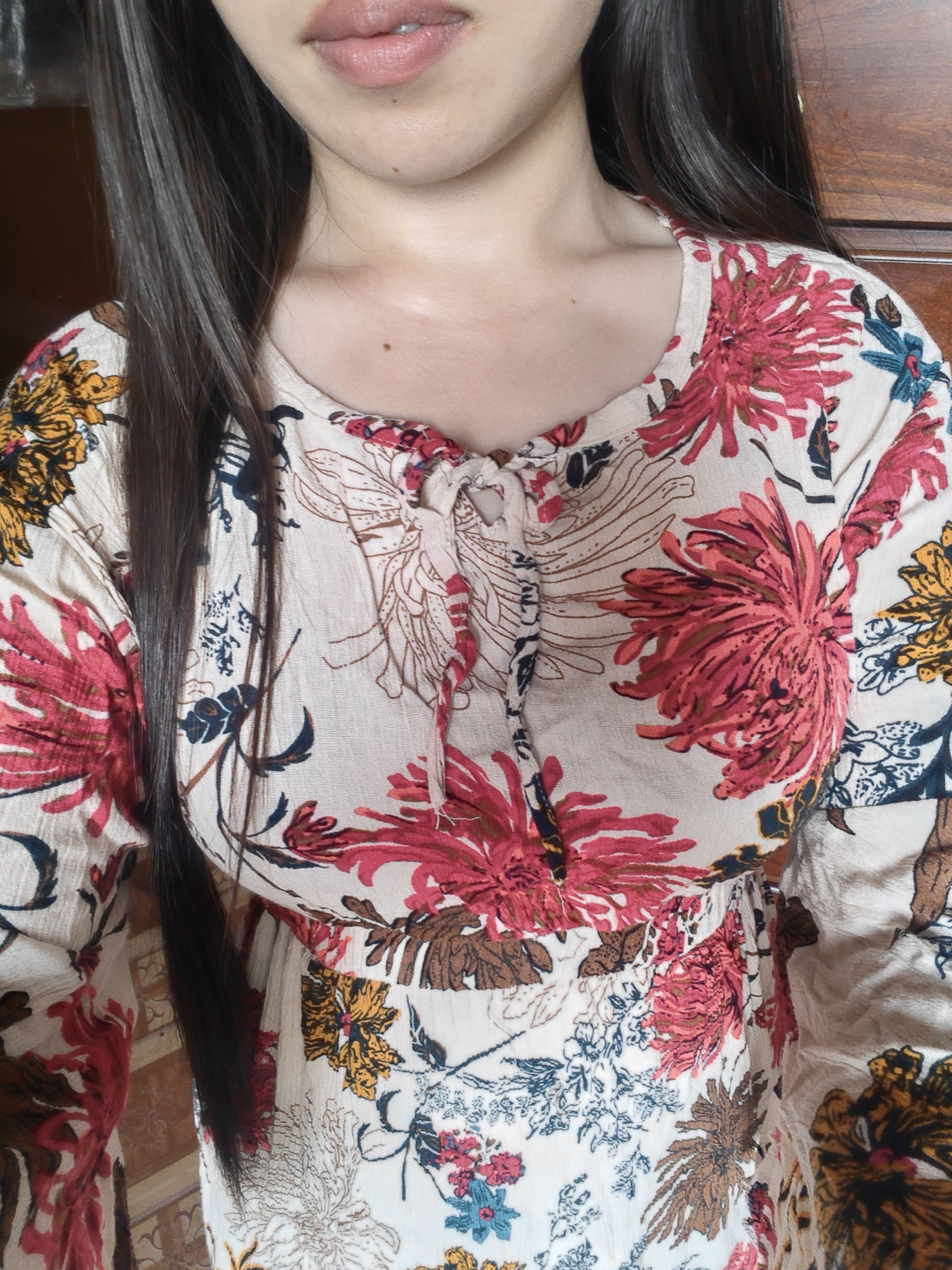 Boho Floral Bell-sleeve Mini Dress - Thumbnail 2