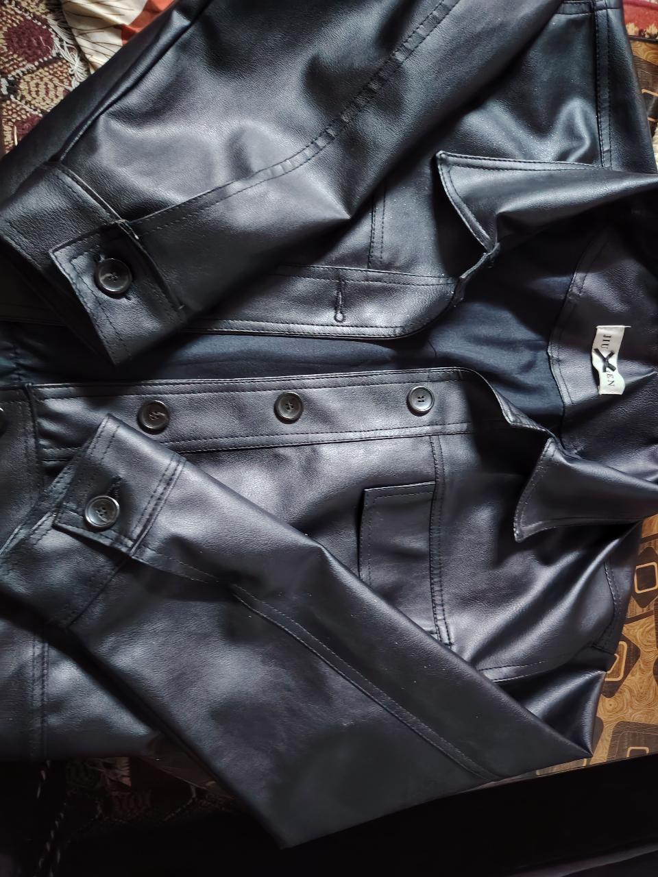 Cropped leather Jacket - Thumbnail 3