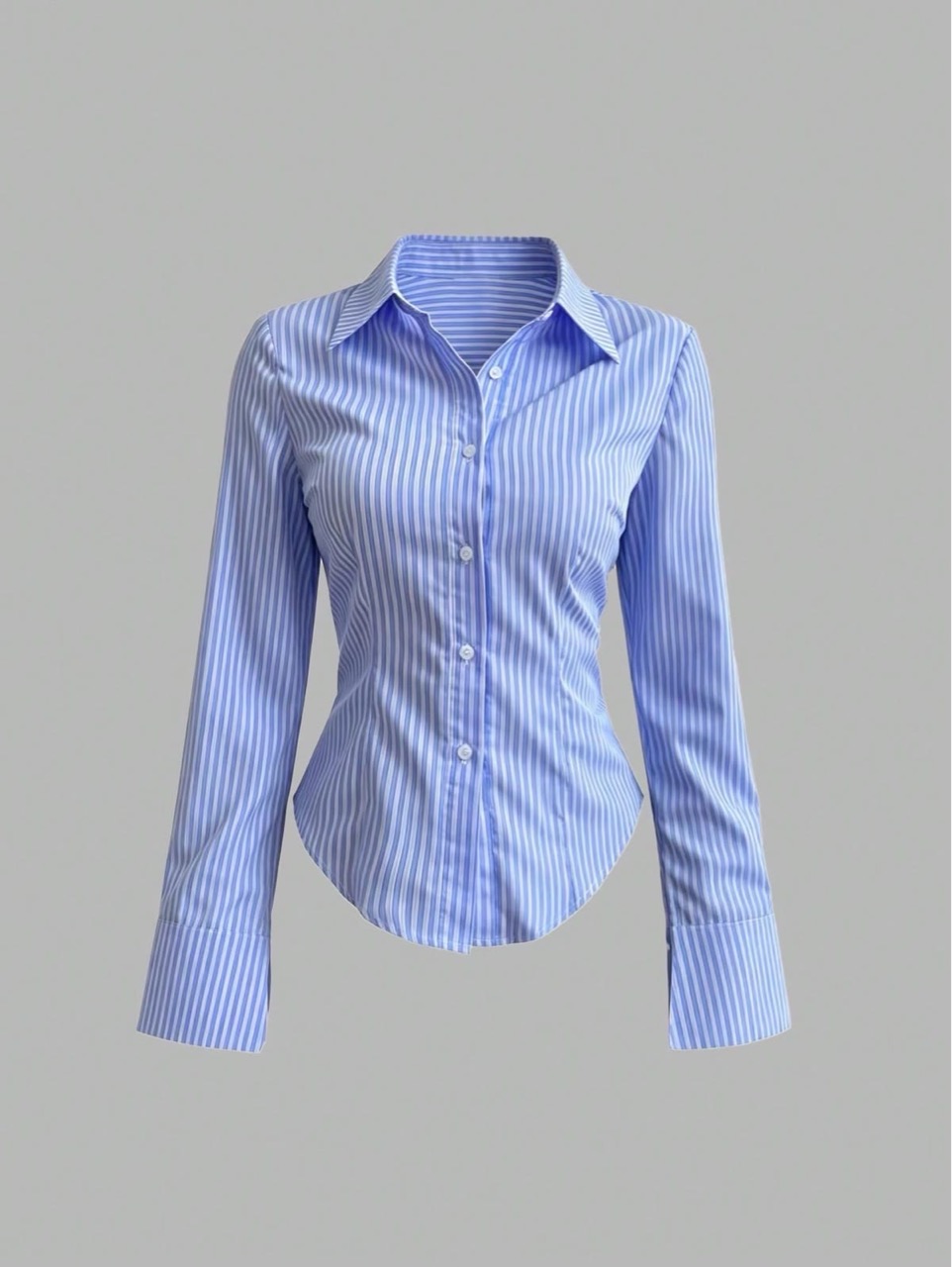 Blue fitted shirt - Thumbnail 3