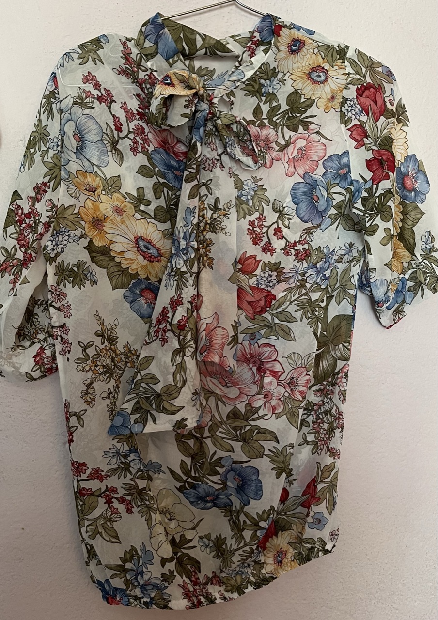 Floral Front Tie Top - Thumbnail 2