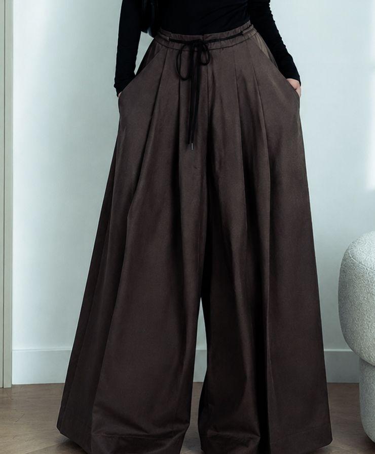 Women's High Waist Wide Leg Loose Casual Long Pants - Thumbnail 2