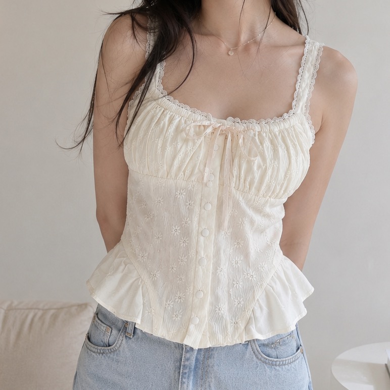 Frill Ruched bust top