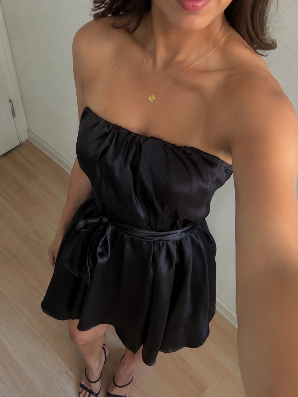 Black One Piece Dress - Thumbnail 3