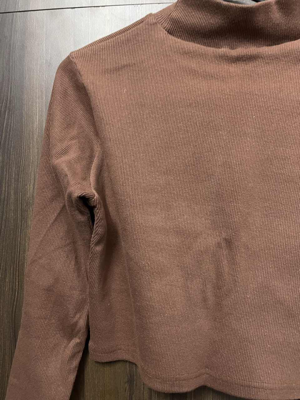 Crop Brown Top - Thumbnail 3