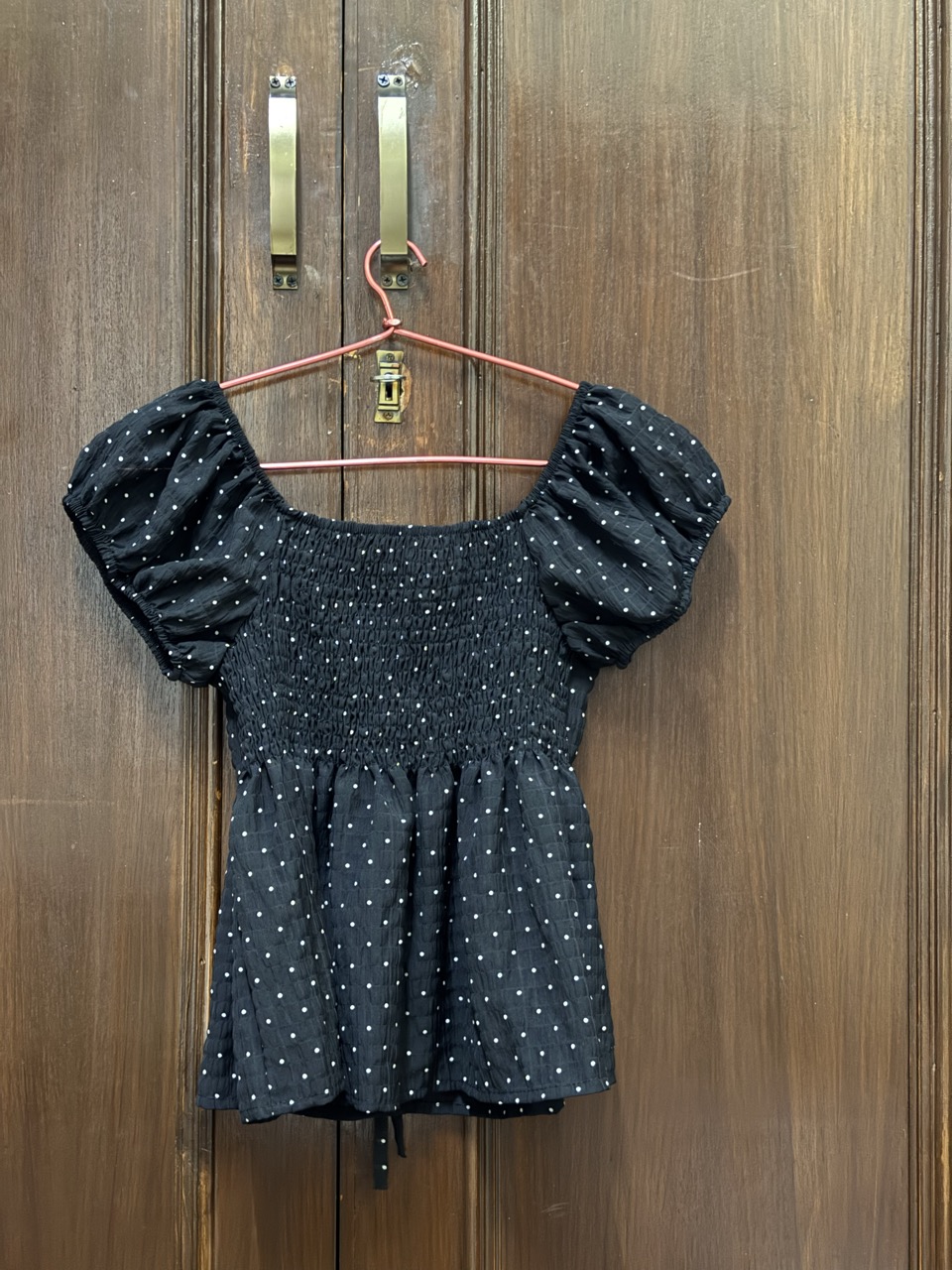 Black Polka Dot top - Thumbnail 2