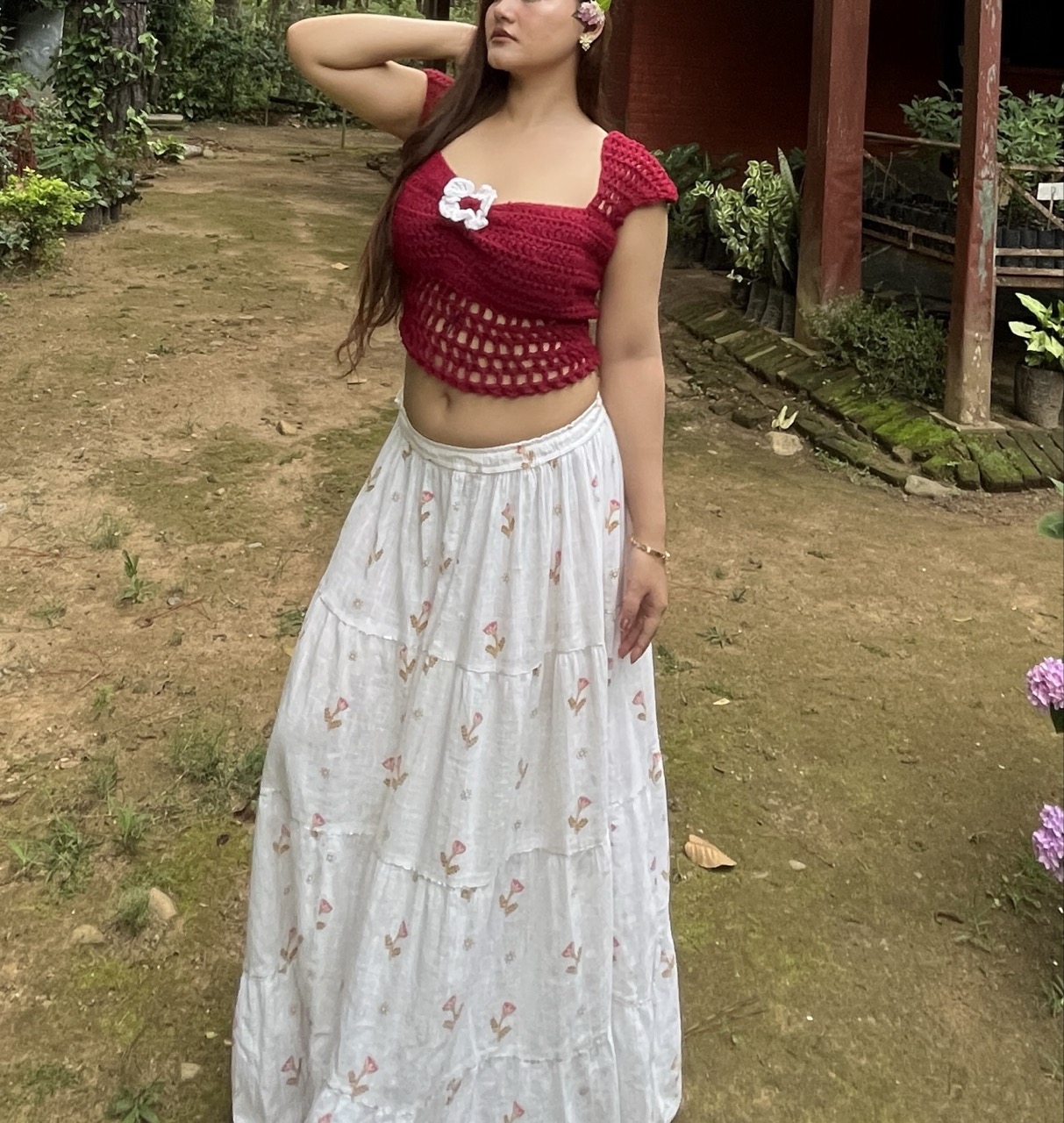 Maroon Crochet Top ❤️‍🔥 - Thumbnail 3