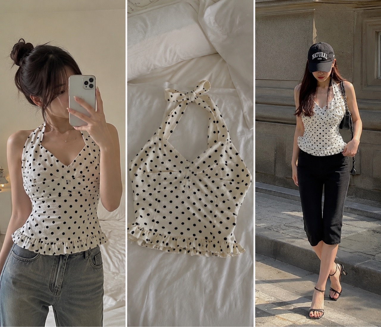 Polka dot Halter neck top - Thumbnail 3