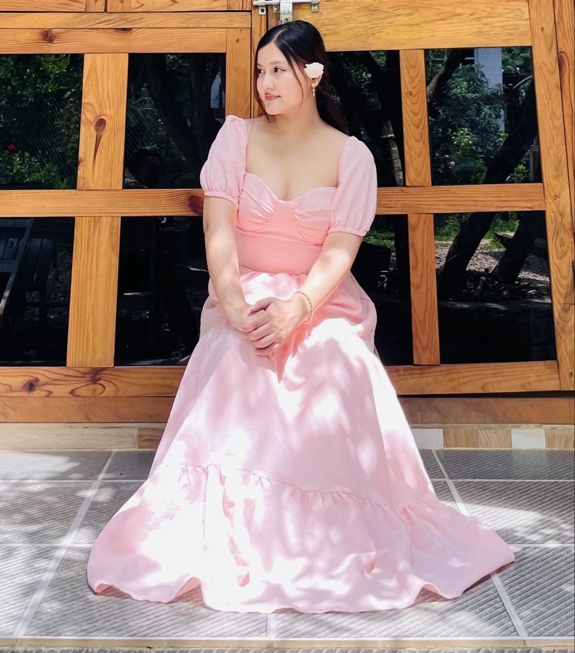 Blush Pink Lace-Up Dress 🌸 - Thumbnail 2